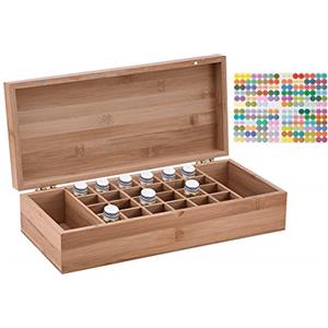 RoseFlower 26-Bottiglia Olio Essenziale Organizzatore Scatola di Legno Viaggi Esposizione Display Stand Porta - Oli Essenziali Scatole Decorative per Fragranze, Profumi, Unghie e Rossetti