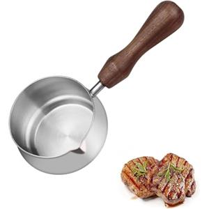 EXMDLLY Mini Pentole per Salse-Scalda-Burro per di Mare Galvanica in Acciaio Inossidabile con Manico (100 Ml/3,5 Once)