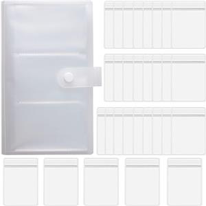 TAXIFANW Libretto portagioielli trasparente，Jewelry storage book Organizer per gioielli da libro，per Orecchini, Collane, Gioielli (84 Griglie +30 Sacchetti)