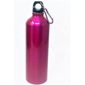 GMM Borraccia Bambini 500 ML in Alluminio C/Moschettone, Bottiglia Acqua in Alluminio, colore FUCSIA finitura Lucida, Borracce per Scuola, Sport all'aperto, Palestra, Yoga.