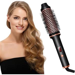 Ruspela Spazzola Termica Rotonda 28 mm Multiuso - Piastra per Capelli Con Display LCD a 4 Temperature, Ioni di Litio - Ideale per Viaggi e Regali