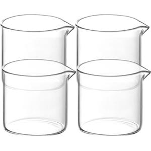 ABOOFAN Set Di 4 Mini Brocche in Trasparente Da 110ml, Lattiera Con Beccuccio Per Latte, Caffè, Tè, Succo, Ideale Per Casa, Bar E Ristoranti