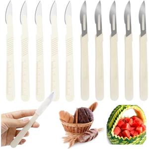 Qaestuan 10 Pcs Coltello Pane, con Custodia Protettiva, Lama per Pane, Set Coltelli Pane, Coltello per Impasto, Coltello da Pane Professionale, per DIY Lmpasto, Intagliare Modelli di Pane Crudo