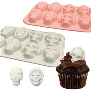 Rhsemi 2 pz Skull Chocolate Mold Silicone, 3D Ice Cube Mold Skull Ice Cube per Cool Bourbon, Whiskey, Cocktail, Cioccolato, Bevande ecc...