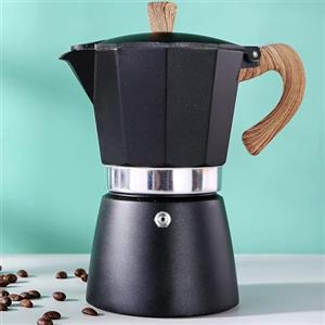 Zoojoy Moka Vaso, Caffettiera Italiana 6 tazze/10 oz Piano Cottura Macchina per Caffè Espresso Piano Cottura da Campeggio Manuale Macchina per Caffè Cubano Macchina per Caffè Espresso Italiano Greca(Nero)