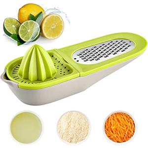 FainFun Spremi Arance Manuale Plastica 3 in 1, Spremiagrumi Manuale a Manico Rapido, Spremi Arance per Spremiagrumi Limoni, Arance, Portatile, Grattugia Multiuso per Verdure, Frutta, Formaggio