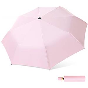 DORRISO Donna Automatico Pieghevole Ombrello Protezione Solare Leggero Compatto Impermeabile Anti-uv Ombrello Viaggio Durevole Donna All'aperto Ombrellone Rosa