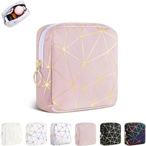 Playexen Pochette Donna Trucchi Piccola Trousse Ragazza Beauty Case Piccolo da Viaggio in Pelle PU Borsa da Toilette per Organizer Cosmetici Makeup Regalo Compleanno Natale Ideale per Donna Ragazza(Rosa)