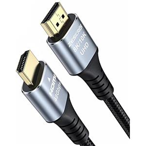 ZESKRIS 2m Cavo 8K HDMI 2.1, 48Gbps Ultra High Speed HDMI Cavo intrecciato, 4K@120Hz 8K@60Hz 144Hz eARC HDR 10 HDCP 2.2 2.3 HDMI cavo per laptop, monitor, PS5, PS4, Xbox One, 8K UHD TV