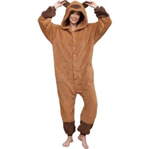 LATH.PIN Pigiama Tuta Pinguini Unisex Adulto Animale Onesie Cosplay Halloween Carnevale Costume Donna Pigiama Costume Animale Inverno (Capibara,XL)