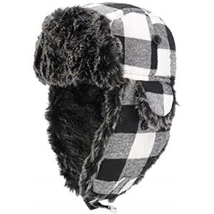Gisdanchz Colbacco Uomo Russo Cappello Aviatore con Paraorecchie Colbacco Invernale Inverno Sci Cappello Impermeabile Russia Neve Ushanka Invernali Berretto Cappelli Impermeabili Grigio