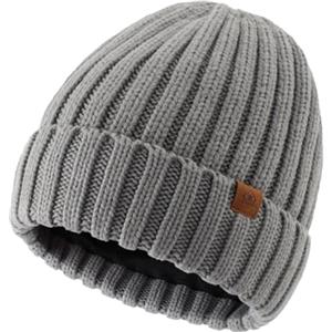 Magracy Berretto da uomo invernale termico per uomo donna classico lavorato a maglia, Grigio chiaro, Taglia unica