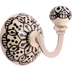 Nacnic Set di 2 ganci rotonde in ceramica 63 mm | Appendiabiti in tono osseo | Ideale per completare tutti i tipi di stanze. Eleganti ganci multiuso.