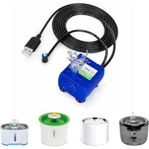 Joyzan Pompa Fontanella per Gatti, Pompa Fontana, Mini Pompa per Acquario, Pompa Acqua, Fontana Ricambio Consumo Molto Basso Pompe Acqua Fontane Bere con Luce LED e Cavo USB Adatta Cani Animali Domestici