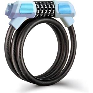 Fenxyo Lucchetto per Bicicletta Portatile, 5 cifre impermeabile azzerabile serrature a combinazione bicicletta ad alta sicurezza 120cm per Biciclette, MTB, Moto, Cancelli, Blu