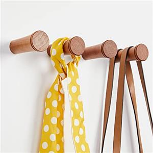 HomeDo 6 ganci da parete in legno, rotondi, appendiabiti da parete, in legno, stile vintage, appendiabiti (R3,5-Cherry-8 cm, 6p)