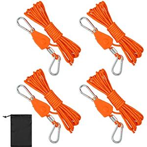 Libershine Corda per Tenda Riflettente, Corda Da Campeggio Leggera, 4 Pezzi Corde Riflettenti per Tenda da 4m x4 mm, Cricchetto di Corda con Tenditore Regolabile per Tenda da Campeggio, Escursionismo, All'aperto