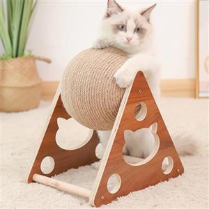 QSLKI Tavola tiragraffi per gatti, design con foro per gatto, tavola supporto triangolare, resistente all'usura può essere ruotata, palla tiragraffi gatti, giocattoli per sollievo dalla noia (Stile 1)