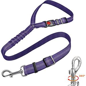 HBYMYDA Cintura di Sicurezza per Cani Regolabile Cane Auto Cintura Guinzaglio Animali Domestici per Viaggi e Uso Quotidiano Grigio