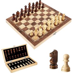 ChaneeHann Scacchi,Scacchiera In Legno Professionale,Scacchiera Magnetica,Set Di Scacchi Pieghevole In Legno Da 29cm,Scacchi Professionale Portatile Pieghevole Gioco,Per Bambini E Adulti Famiglia Viaggio