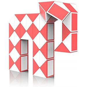 Roxenda Magic Snake con 48 Blocchi, Magic Snake Cube Twist Puzzle - 3D Puzzle Giocattolo di Fidget Snake Gadget Compleanno per Bambini e Adulti - 1 Pack (Rosso)