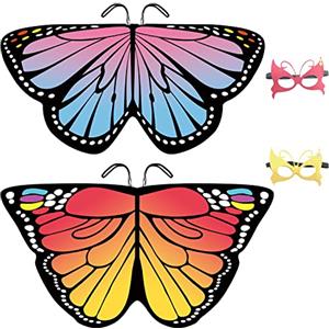 weigav Halloween/Party/Carnevale Costumi Fata Ala per Bambini, 6-piece Accessoriesset di Ragazze Farfalla Ala Capo, Farfalla Scialle per Festival Regali
