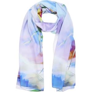 QUEEN HELENA Sciarpa Estiva Colorata Foulard Fantasia Donna SC09-1 (SC09-1 Viola)
