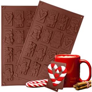 UTEFIF 2pcs Stampo per cioccolatini di Natale, in silicone, per torte di Natale, caramelle, sapone al cioccolato