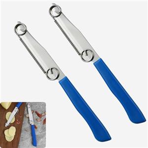 SKDFHOD 2 Pieces Quick Slicing Knife, 3-in-1 Multifunctional Vegetable Fruit Knife, Pelapatate in acciaio inossidabile, Coltello per Affettare Rapidamente con Molla Regolabile, per frutta e verdura, tagliare