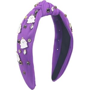 GlamRays Fascia da donna per Halloween, fascia nodulare con fantasma spaventosa, accessorio per Halloween, per donne (viola)
