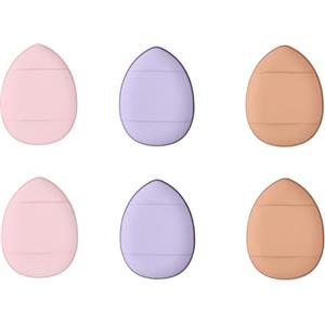 Kaslaider 6 piumini per cipria, mini spugne per cipria, piumini per dita morbidi per cipria minerale cipria cosmetica in polvere bagnata e asciutta fondotinta costume festival strumento di bellezza