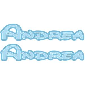 ^RTERBY'S GamesMonkey® - Adesivo Nomi Cameretta - 2 pezzi - Varie Dimensioni - bambino bambina giochi porta armadio (Andrea, 25x5 cm)