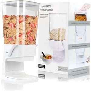 Elitecran Dispenser Cereali 5.5L, Dispenser di Farina D'avena, Dispenser per Alimenti in Plastica, Cornflakes, Caramelle, Caramelle e Cereali, Contenitore per Farina D'avena