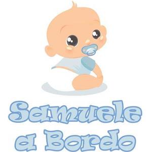GamesMonkey Adesivo Bimbo Bimba a Bordo - - Nome Personalizzato 12 CM - Maschio - Stickers Auto Esterno Vinile Lucido (Samuele)
