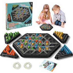 Clvsyh Gioco di Scacchi a Triangolo a Catena, Gioco da Tavolo con Puzzle, Divertente Triangolo di Scacchi per 2-4 Giocatori, Regalo di Compleanno per Bambini