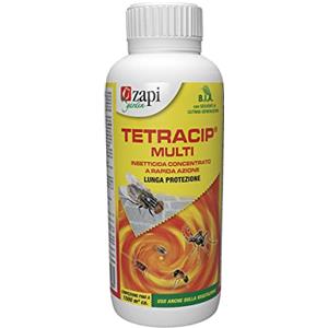 Zapi Garden | Tetracip Multi - Insetticida Concentrato Contro Mosche, Zanzare, Blatte, Formiche e Nidi di Vespe, Antizanzare Esterno, 1L