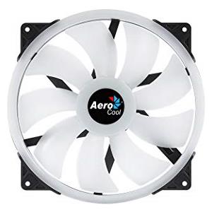 Aerocool Duo 20 ARGB LED PC Fan, 200 mm, 700 rpm, Curved Fan Blades for Maximum Cooling and Anti-Vibration Pads