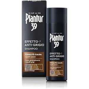 Plantur 39 Effetto Anti-Grigio Shampoo Tonalità Calda - 1 x 200 ml - Shampoo colorante per capelli da castani a scuri - Copre gradualmente i capelli grigi - Aiuta a prevenire al caduta ereditaria