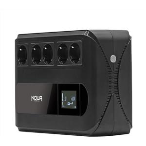 Noua Raiden 800VA UPS a Ciabatta Multipresa, Gruppo di Continuità per PC con Display, Potenza 800VA/480Watt, Tecnologia Line Interactive, AVR, 5 Uscite Schuko