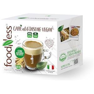 foodNess - 1 Box da 10 Capsule di Ginseng Vegan con Zucchero di Cocco, Capsule Compatibili con Sistema Dolce Gusto, Preparato Solubile con Bevanda al Caffè e Ginseng, Senza Glutine, Latte e Derivanti