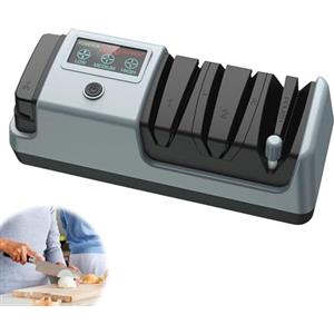 Mocoli Affilacoltelli Elettrico, Affilatura Professionale a 3 Fasi di Coltelli da Cucina,Guide Precise,Affila Coltelli da Cucina,Affilacoltelli elettrici Per Coltelli da Cucina, Forbici e Cacciaviti