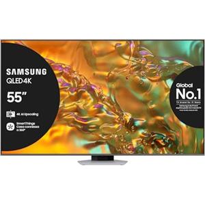 Samsung Smart TV 55 QE55Q80DAUXZT QLED 4K, Upscaling AI 4K, Processore NQ4 AI Gen2, Motion Xcelerator 120Hz, Quantum Matrix, Direct Full Array, DVBT-2, Q-Symphony & OTS Lite, Eclipse Silver, 2024