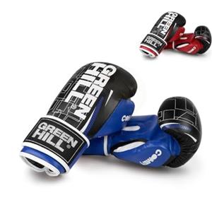 GREEN HILL Comet, Guanti da Boxe Guantoni da Sparring Pugilato Unisex - Adulto (Nero/Blu, 14 oz)
