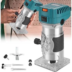 TANIASHOP Rifilatore Fresatrice Verticale Elettrica 800W 3000RPM con Regolazione Velocità Fresatrice Palmare Rifilatore per Legno 6mm 6.35mm 8mm Fresa a una Mano per Bordi Lavorazione del Legno