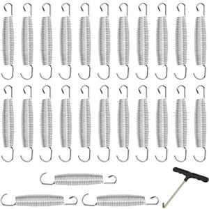 FUNSUEI 25 molle per trampolino 140 mm con 1 gancio a T, 14 cm, molle di ricambio per trampolino in acciaio inox