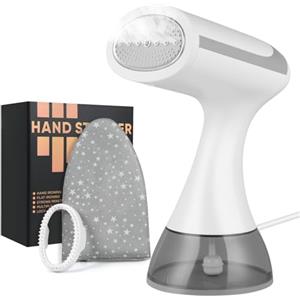 HOTUT Ferro da Stiro Verticale, 300 ml Stiratrice Verticale, 1500W Ferro da Stiro da Viaggio, 20s Riscaldamento Rimozione Rapida Delle Rughe Stiratrice a Vapore Portatile per Casa e Viaggio