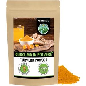 Alpi Nature Curcuma in Polvere 1kg, Radice di Curcuma Macinata per Cucina e Latte Dorato