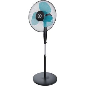 EGLEMTEK Ventilatore A Piantana Potente Da 50W Per Pavimento Pale Da 40 Cm Silenzioso 3 Velocità Oscillante Altezza e Inclinazione Regolabili Griglia Di Protezione Colore Nero e Azzurro