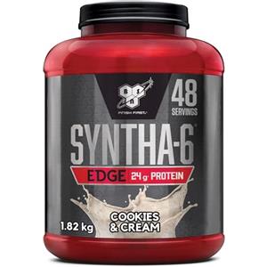 BSN Nutrition Syntha 6 Edge, Proteine in Polvere Whey Isolate con BCAA, Basso Contenuto di Carboidrati e Zuccheri, Integratore per la Crescita Muscolare, Gusto Cookies e Crema, 48 Porzioni, 1.87 kg