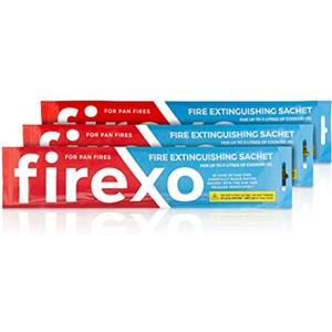 Firexo Bustina per estintore con padella - Alternativa alla coperta per estintore - Estintore di sicurezza antincendio per tutti gli incendi a petrolio, barbecue, campeggio, auto et camper (Pack of 3)